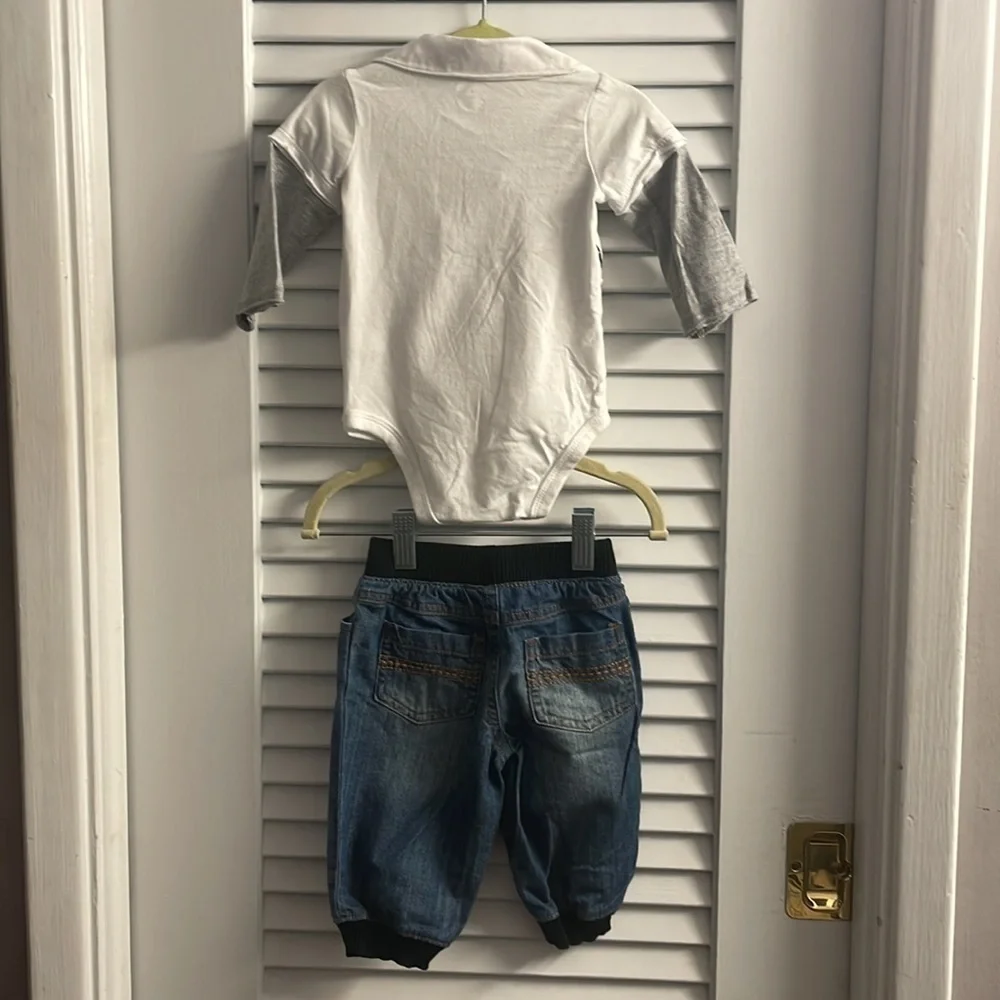 Amy Coe Distressed Punk Rocker Onesie & Jeans. Size 3-6M. EUC - Picture 7 of 7